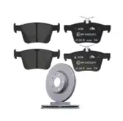 Set of 2 Rear Brake Discs & Rear Brake Pad Set for Volkswagen Golf R Base (for: Volkswagen)