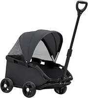 Ｂｅｓｇａ Pet Stroller Pet Trolley Dog Cat Pushchair Breathable 4 Wheels Dog Stroller Foldable for Kitten Puppy Shopping Camping, Black