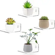 Acrylic Wall Shelves for Storage,Floating Shelf,Acrylic Display Shelves,Ledges for Pop Figures,Plant,Picture Photo for Bedroom Decor Living Room