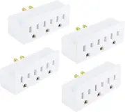 3 Outlet Adapter Extender, 3 Way Grounded Plug Splitter, 1 to 3 Plug Outlet Spli