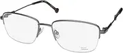 Timex 4:49 Pm Titanium Half-Rimless Light Weight Premium Eyeglass Frame/Glasses