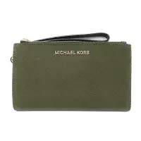 在飛比找博客來優惠-MICHAEL KORS 防刮皮革雙層手機長夾-橄欖綠橄欖綠