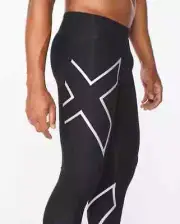 2XU Mens Compression Tights Full Length Size XS Black Silvr MA3849b FREE POSTAGE