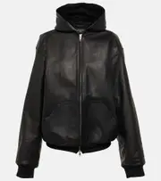 [Balenciaga] Balenciaga Hooded leather jacket AU 14 black