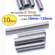 10pcs Stainless Steel Tension Spring 0.3mm Extension Spring Pipe Hookless Ring
