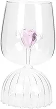 Unique Pink Glass Glass Goblet Stable Base Great for Whiskey Wine Martini
