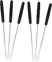 CHICAMPERA 6pcs Stainless Steel Cheese Fondue Fork Handles for Chocolate Cheese and Fruit Dipping Melting Forks for Parties and Gatherings