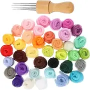 HOODANCOS 1 Set Needle Felting Wool Craft Making Kit Random Colors Each Head Needle Tool Safe Handmade Felting Material for DIY Projects Random Color