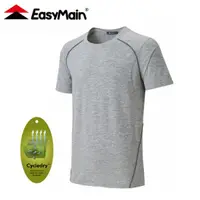 在飛比找松果購物優惠-EasyMain 衣力美 男 排汗短袖T恤《煙灰》TE210