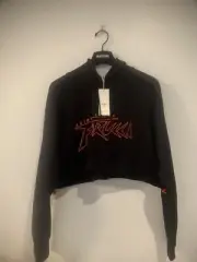 fiorucci x adidas cropped black hoodie size s