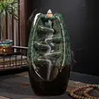 AU Incense Holder Ceramic Backflow Waterfall Incense Burner with 50 Cones (D)
