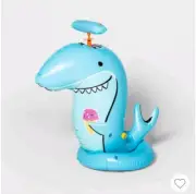 Sun Squad Shark Sprinkler Kids outdoor Fun Inflatable Hook to Hose