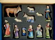 Nativity Set by Marolin 12 Papier Mache Figures 4.75" Steinach Germany NIB