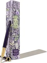 Ferris Wheel Press, Bijou Fountain Pen, Moonbeam Meadows, Double Gold Plated, Sapphire Lacquer Finish, Two-Tone Steel Nib, Medium Nib