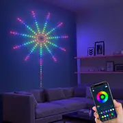 App Control Launch Burst Effect Color Changing USB Smart Firework Led Strip Lights for Christmas Decor Bedroom