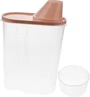 LIGIGWASH Pink Plastic Sealed Grain Container with Lid Airtight Cereal Storage Box for Dry Food Oatmeal Rice Space Saving Kitchen Organizer Easy Pour Design