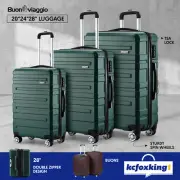 3PCS Luggage Suitcase Trolley Set Travel Storage Bag Hard Shell Case Emerald
