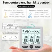 TS-6210 Multi-Functional Digital Temperature and Humidity Meter w/ Time Display