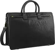 [Pierre Cardin] Rustic Leather Computer Bag (PC2809) Black