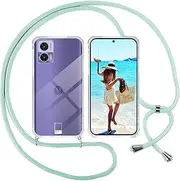 [ISOI] Mobile Phone Chain for Motorola Edge 30 Neo, Case with Strap, Transparent Silicone Mobile Phone Case for Motorola Edge 30 Neo with Chain, Shockproof Protective Case - Cord with Case for Hanging