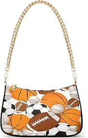 [RPLIFE] Sports Balls Basketballs Cute Clutch Purses for Women, Purse Trendy, Sports Balls Basketballs, One Size