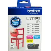 Brother LC-3319XL Ink Cartridge High Yield Value Pack Colours Cyan/Magenta/Yellow