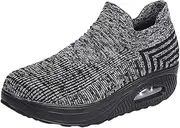 [HOTRA] Sneakers for Women Walking Shoes Slip On Wedges Tennis Sneakers Air Cushion Memory Foam Mesh Nurse Trainers