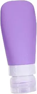 Gogogmee 6pcs Silicone Travel Cosmetic Bottles Set Portable Empty Travel Containers Grey Purple Lake Blue White and Grey Green for Lotions Shampoo Makeup Remover and More