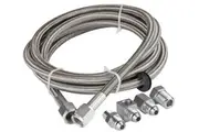 Proflow Oil / Fuel Gauge Stainless Braided Tubing Kit 3ft Fuel And Oil Gauge Fitting Kit 1/8 NPT Block Adapter 3AN Gauge Adapter PFESSH3-3