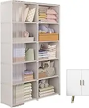 Portable Closet Wardrobe | Storage Rack | Wardrobe With Non-Woven Fabric Cover | Heavy Duty Garment Storage Organizer | Clothes Rack Closet With Shelves For Bedroom, Living Room, And Small Spaces