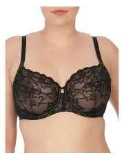[Natori] Statement Supportive Full Figure Wired Lace Bra in Black/Cafe
