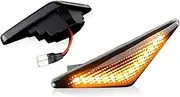 Side Mirror Indicator for Mondeo 2000-2007 MK 3 for Focus MK1 1998-2004 2piece Led Dynamic Side Marker Turn Signal Light Dynamic Sequential Blinker(2xNO Dynamic Smoked)