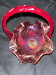 Collectable Fenton Art basket Glass Don Fenton 2003 #455 Handpainted by A Deem