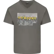 Crypto Workers New York Parody Funny Bitcoin Mens V-Neck Cotton T-Shirt