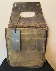 Myra Bag Vintage Leather 6 Pack Beer/Drink Caddy