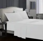 1800TC Delux Ultra Soft Microfibre Fitted Full Sheet Set White For All Sizes Bed