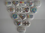 15 Autism s-2 flat back buttons or pin badges cabochons embellishments magnets
