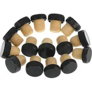 50pcs Cork Plugs Cork Stoppers Tasting Corks T-shape Wine Corks With Plastic Top Wooden Wine Stoppe