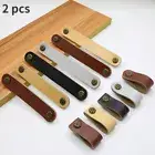 Vintage Flower Handle Pull Knob Pu Leather Cabinet Cupboard Drawer Wardrobe