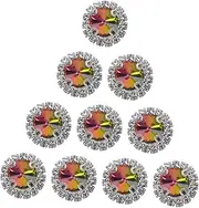 HEALSOPTHY 20PCS Iridescent Flatback Craft Rhinestones DIY Crystals for Jewelry Making Wedding Decorations Bridal Showers Table Scatter and Craft Projects
