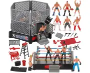 Liberty Imports 32-pc Mini Wrestling Playset & Figures - Step Into The Ring! Wrestling Playset With Figures & Accessories