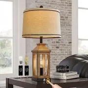 23.75" Farmhouse Table Lamps USB A+C Charging Ports 3-Way Dimmable Touch