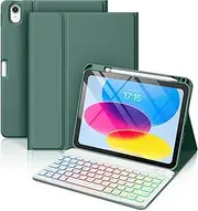 Backlit Keyboard Case Compatible with IPad 11th Generation 11 Inch (A16) 2025, with Detachable Wireless Bluetooth Keyboard and Protective Case Cover with Pen Slot (Green)
