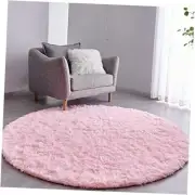 Round Rug Ultra-Soft Plush Modern 4x4 Circle Area Rug for Kid's 4x4 Feet Pink