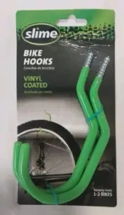 New! 2 Vinyl Coated Metal Hook Bike Rack Industerial Lime Green