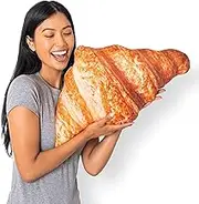 23" 3D Flaky Croissant Throw Pillow - Made with Super Soft & Ultra Premium Fabric - Cute, Comfortable, Plush, Stuffed Cushion for Home Decor - Holiday Best White Elephant Gift - Medium