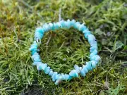 Peruvian AMAZONITE Crystal Bracelet, Chip Beads - Beaded Handmade Jewelry, E1766