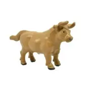 Cow, Brown Bull Realistic Small Toy Model Plastic Replica Barn Farm Animal F4149