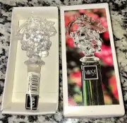 Mikasa Crystal Austrian Bottle Stopper "Fruit Collection" Grapes & Leaves, NIB