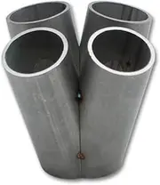 Vibrant Exhaust Collector, Merge, 4-into-1, fits T4 Turbo divided inlet flange, 1.50 in. Nominal Primary., Schedule 10 pipe, 304 Stainless Steel, 4.50